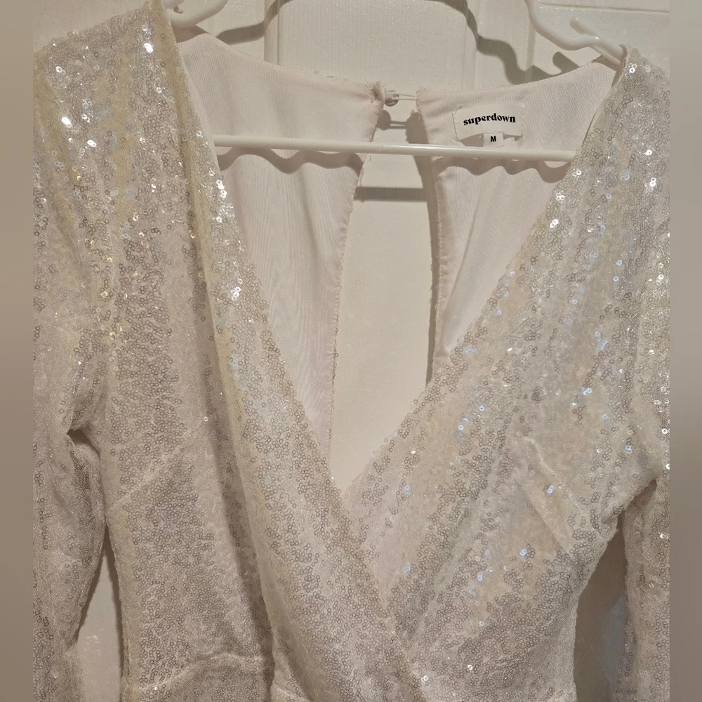 Revolve Superdown Devonne Surplice Romper White Size Medium